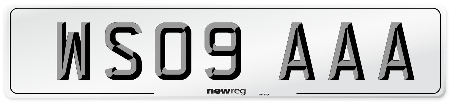 WS09 AAA Number Plate from New Reg